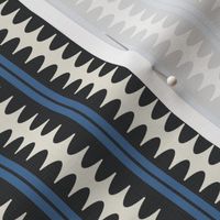 Americana folk Houses Stripe black blue cream