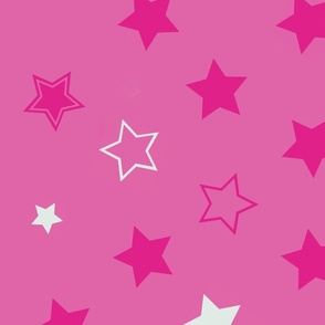 Monochrome Pink Stars