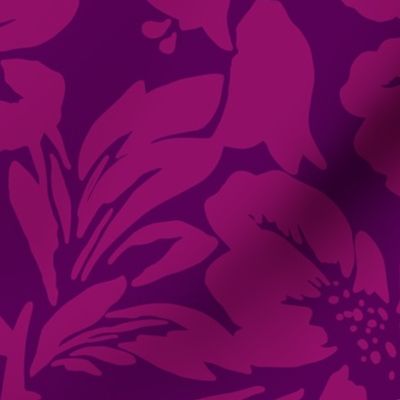 Bold Floral - Purple & Magenta - Large Scale