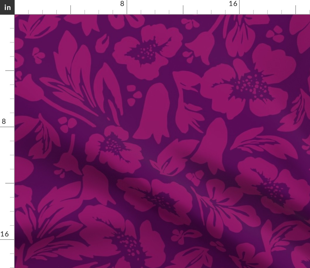 Bold Floral - Purple & Magenta - Large Scale