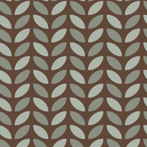 Scandi Leaves | Green and Brown | Simple Geometric Design
