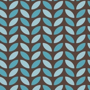 Scandi Leaves | Turquoise and Brown | Simple Geometric Design