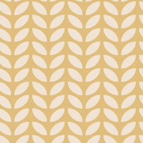 Scandi Leaves | Lemon Yellow and Cream | Simple Geometric Design