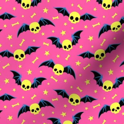 Winged Skulls: Yellow and Pink (Small Scale)