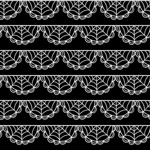 Spider Web Lace: White on Black (Large Scale)