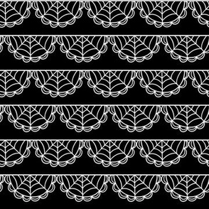 Spider Web Lace: White on Black (Small Scale)