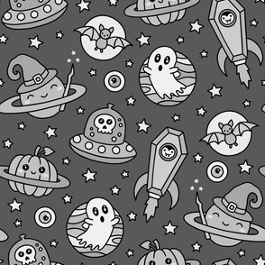 Halloween in Space in Gray (Large Scale)