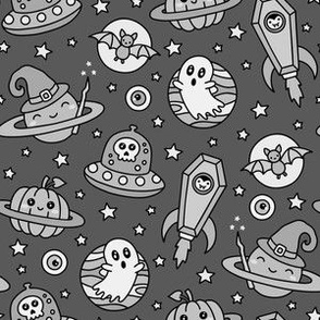 Halloween in Space in Gray (Medium Scale)