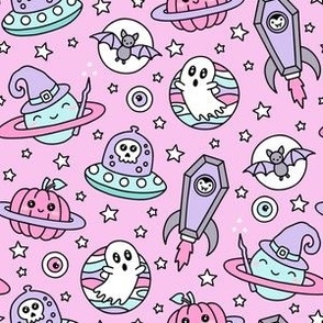 Halloween in Space on Pink (Medium Scale)