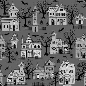 Haunted Houses in Shades of Gray (Large Scale)