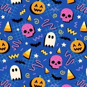 90s Halloween on Blue (Small Scale)