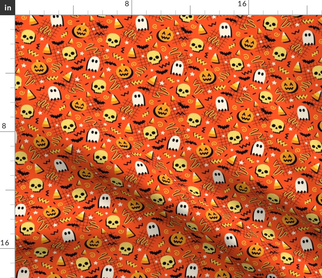 90s Halloween on Orange (Small Scale)