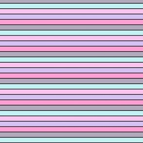 Pink Purple Gray Blue Horizontal Stripe (Small Scale)