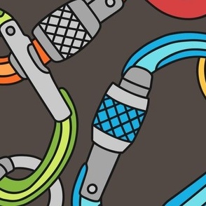 Carabiners on Dark Gray (Large Scale)