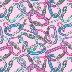 Carabiners on Pink (Small Scale)