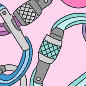Carabiners on Pink (Large Scale)