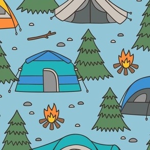 Tents on Blue (Large Scale)