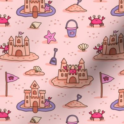 Sandcastles on Pink (Small Scale)