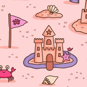 Sandcastles on Pink (Large Scale)