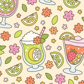 Summer Cocktails on Orange (Large Scale) 