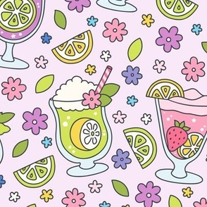 Summer Cocktails on Purple (Large Scale) 