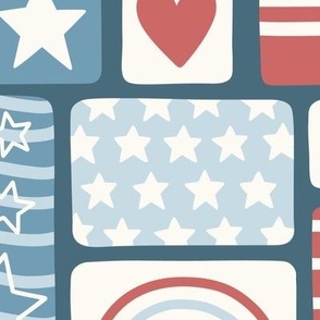 Patriotic Tiles in Muted Colors (Large Scale)