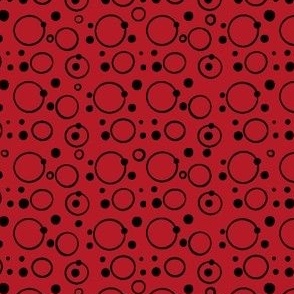 Rings and Dots on red, mini