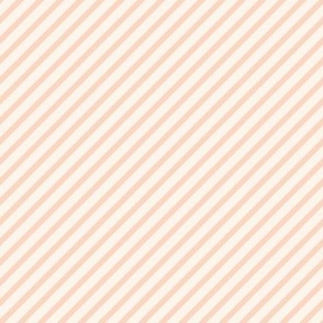 Diagonal Stripes Peachy Pink and Cream