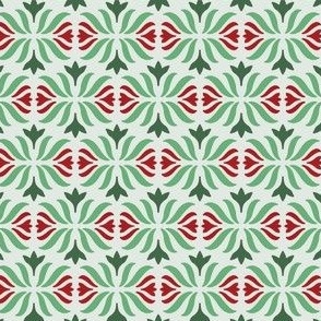 Modern Christmas Flower, red light green