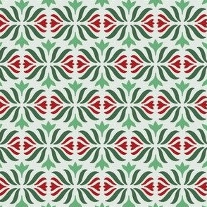 Modern Christmas Flower, red dark green