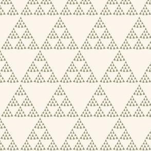 Triangle Pyramids Olive Green and Cream