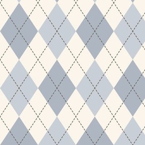 Argyle Blue and Cream