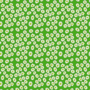Ditsy Retro Daisies Green and Lime