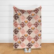 Dusty Pink and Mauve Sunset Damask with Witchy Hands: Jumbo 