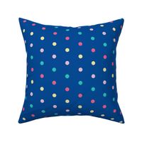 SMALL-1/2" polka dots on electric blue