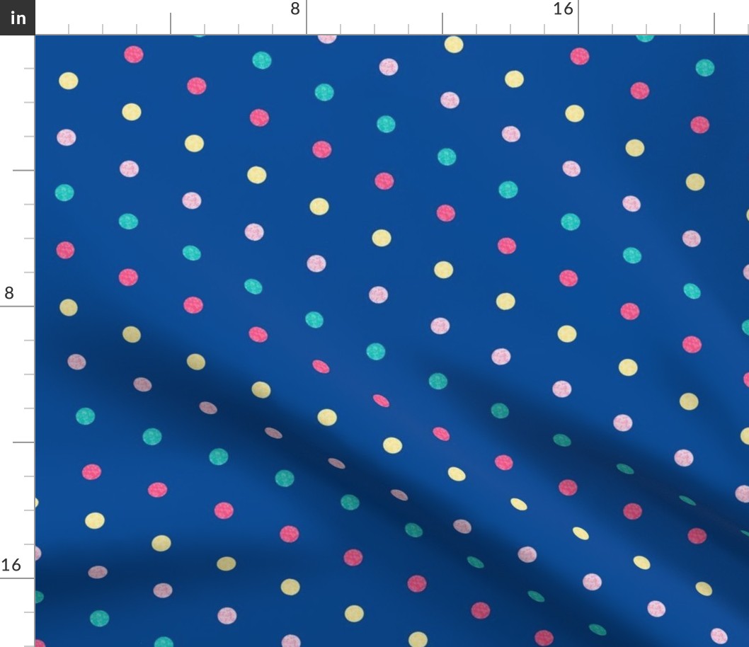 SMALL-1/2" polka dots on electric blue