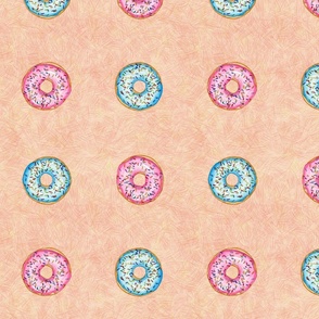 Donuts polka dots on yellow pink