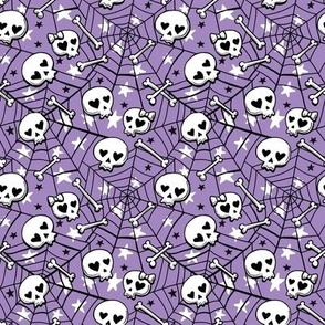 cute hand-drawn skulls halloween purple small scale