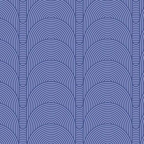 Striped blue semicircles.