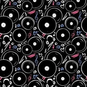 Black and Pink Blue Nostalgic Music Retro Vinyl