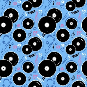 Blue and Black Nostalgic Music Retro Vinyl