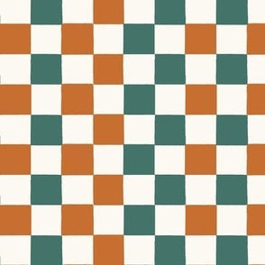 Halloween Check_Large_Marmalade Rust fir teal green_Hufton Studio