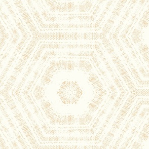 jumbo textured abstract hexagon tessellation  // amber on cream