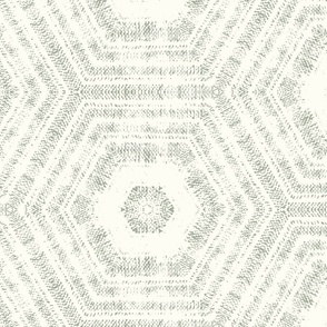 jumbo textured abstract hexagon tessellation // dark sage