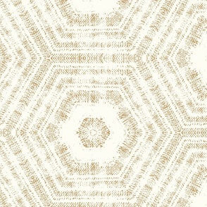 jumbo textured abstract hexagon tessellation // mustard on cream