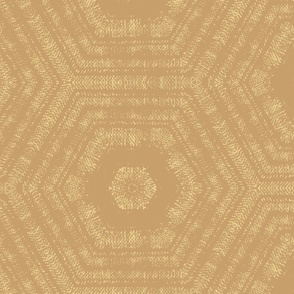jumbo textured abstract hexagon tessellation // mustard ochre tone on tone