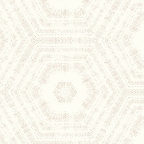 jumbo textured abstract hexagon tessellation // oat on cream