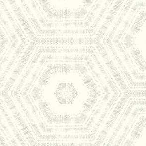 jumbo textured abstract hexagon tessellation // soft sage on cream