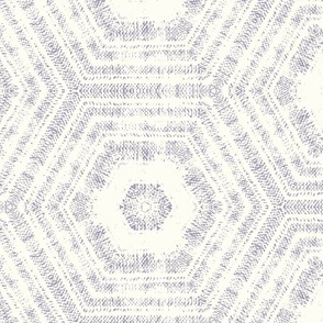 jumbo textured abstract hexagon tessellation // wisteria purple on cream