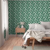 Large Scale Cow Print in Emerald Green and White